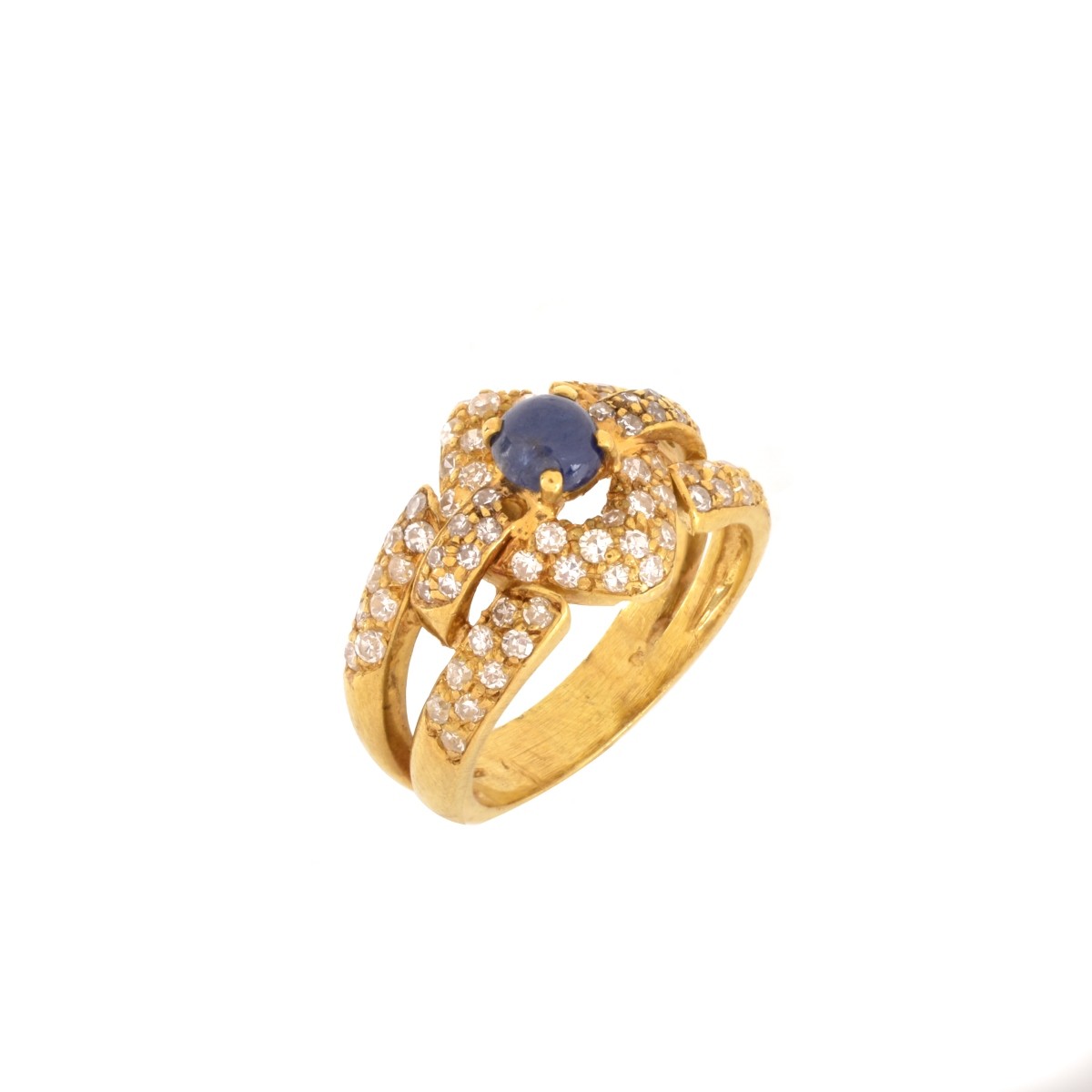 Sapphire, Diamond and 18K Ring