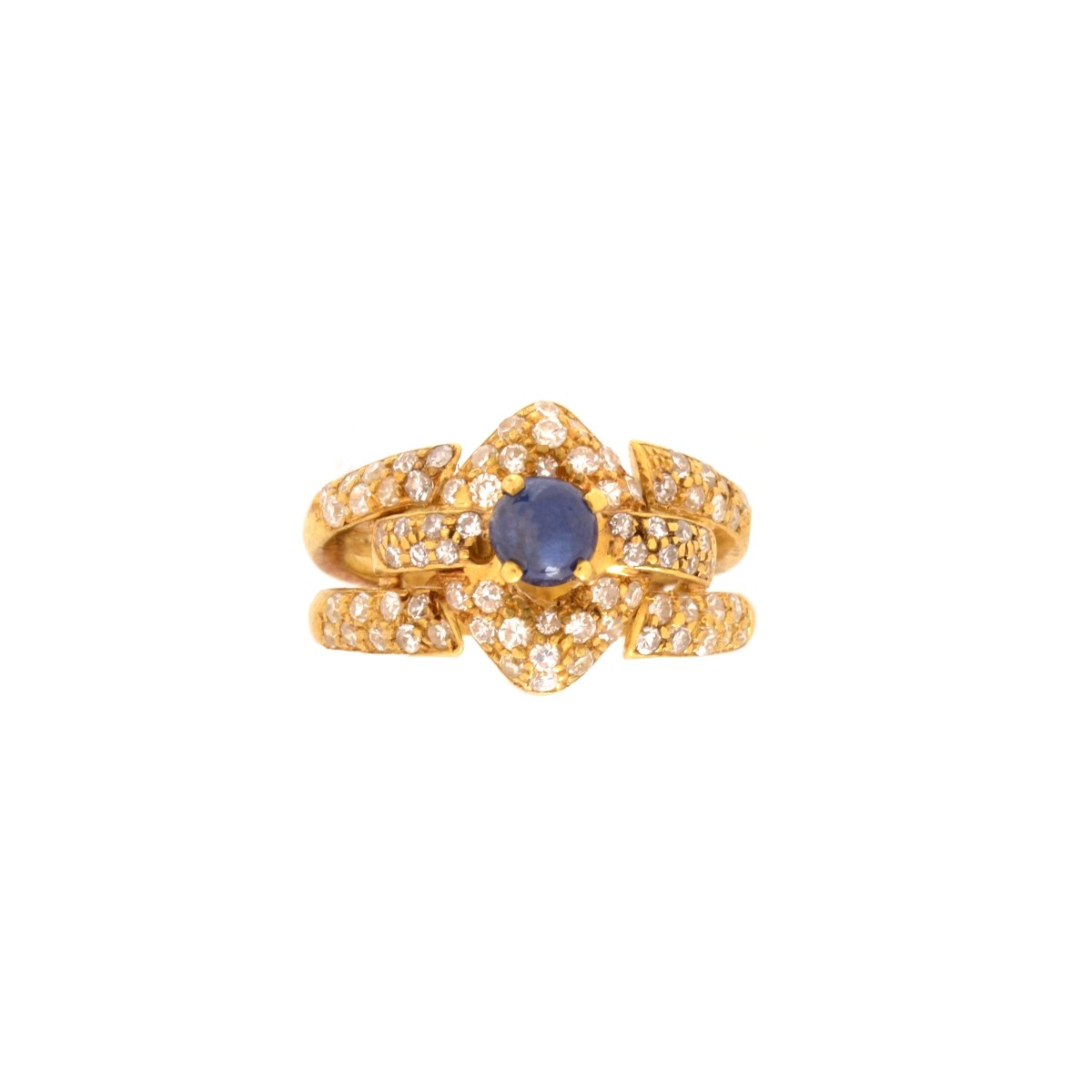 Sapphire, Diamond and 18K Ring