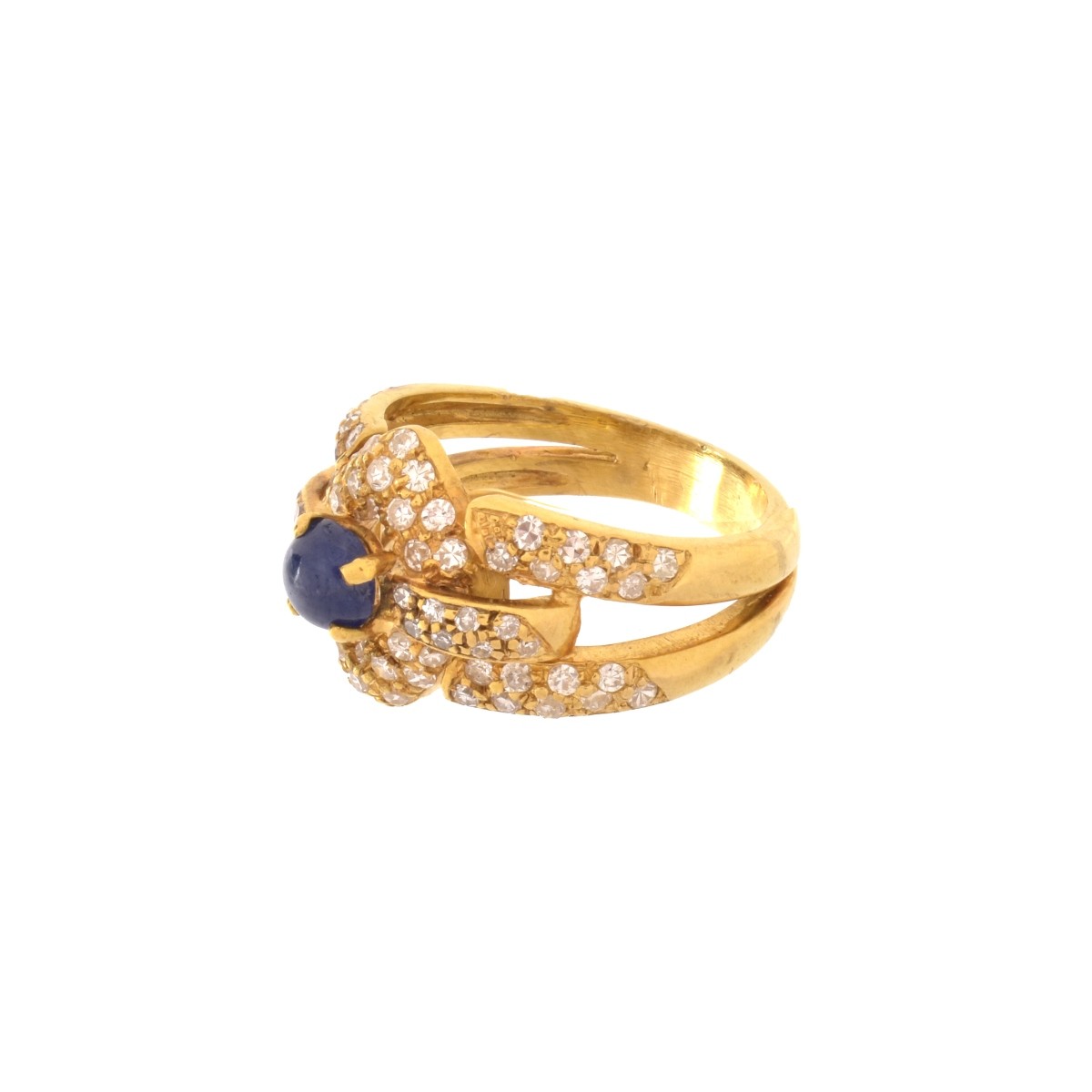 Sapphire, Diamond and 18K Ring