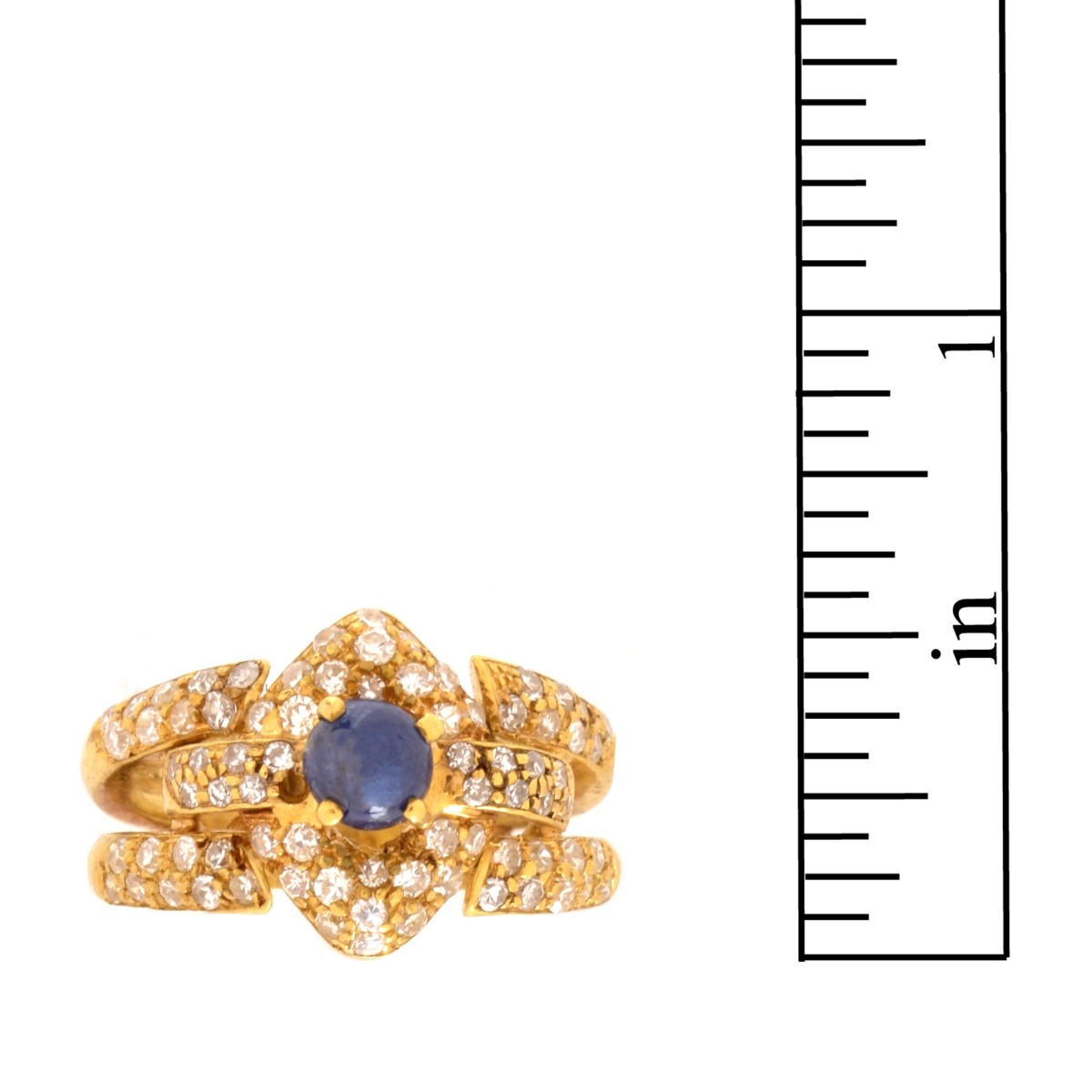 Sapphire, Diamond and 18K Ring