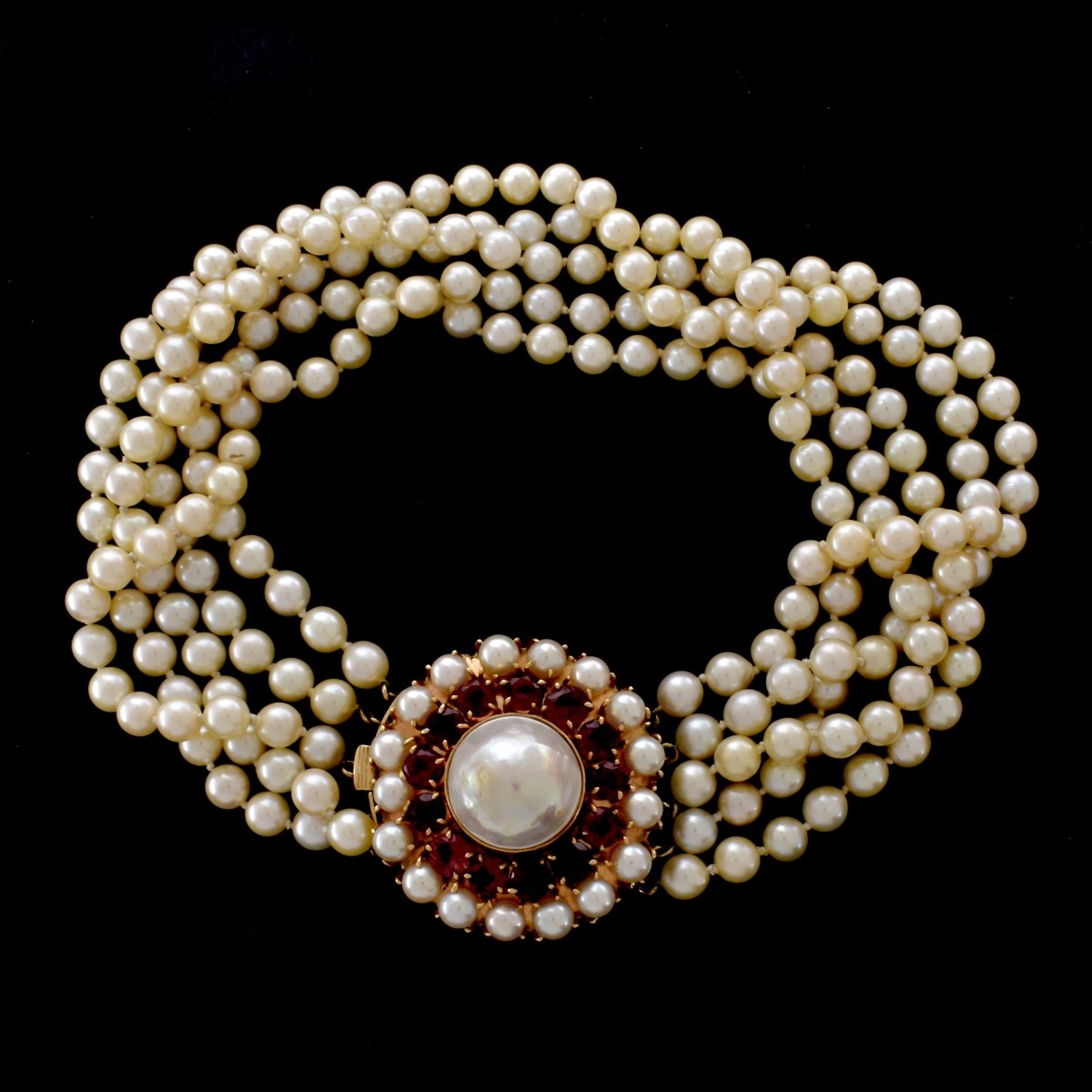 Pearl, Tourmaline and 14K Necklace