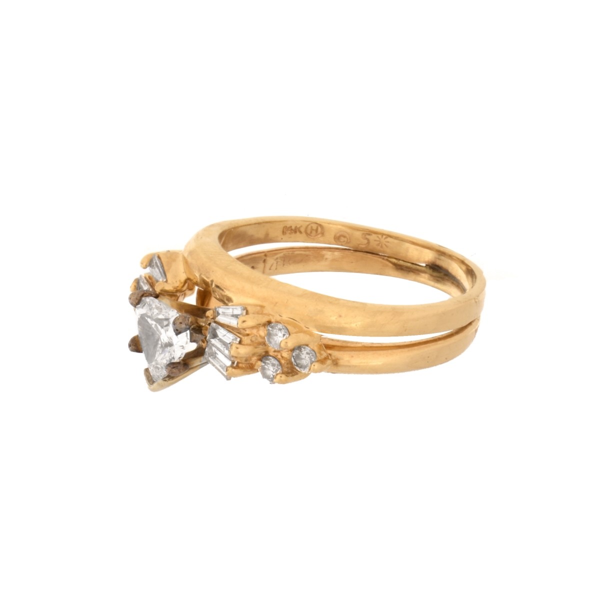 Diamond and 14K Ring Set