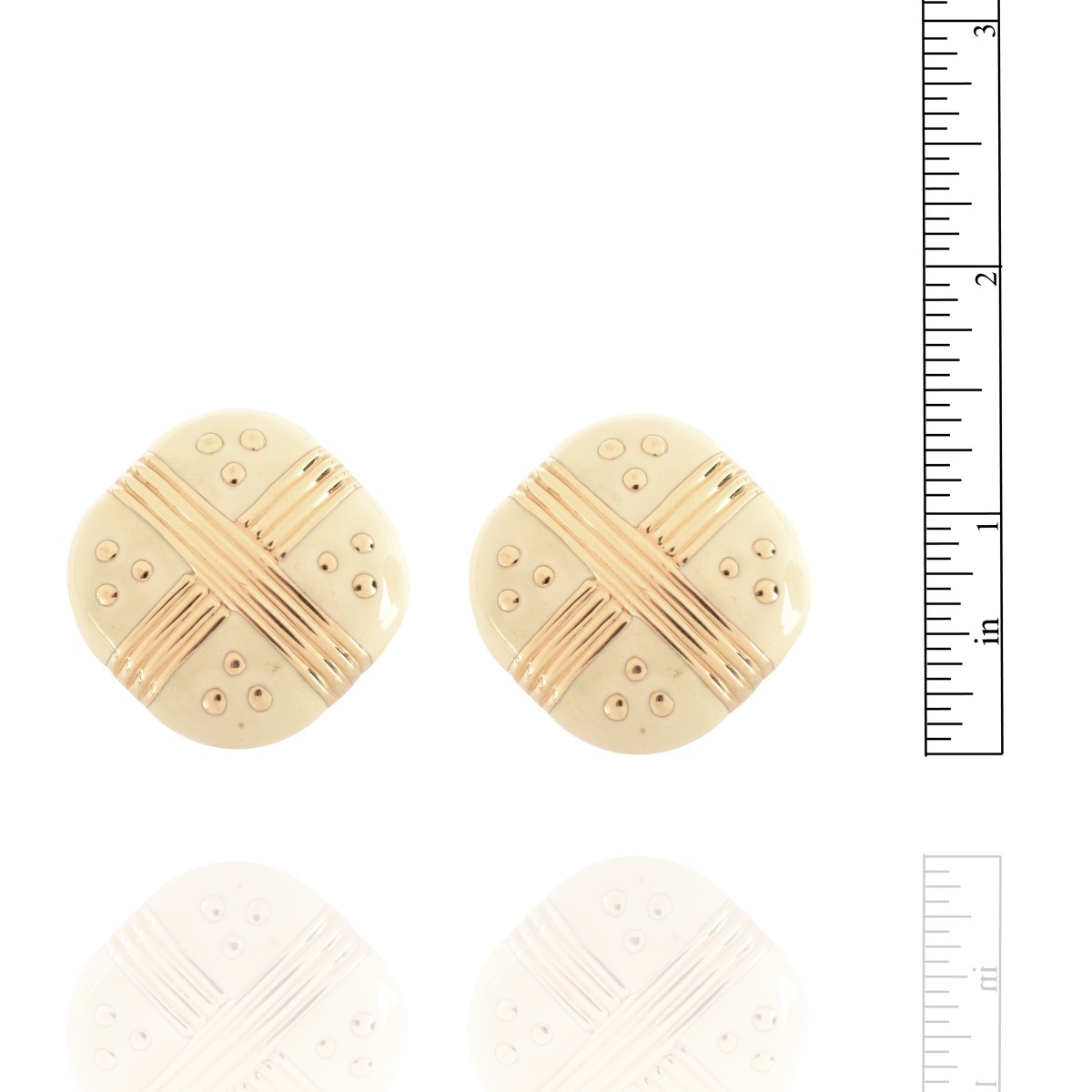 14K and Enamel Earrings