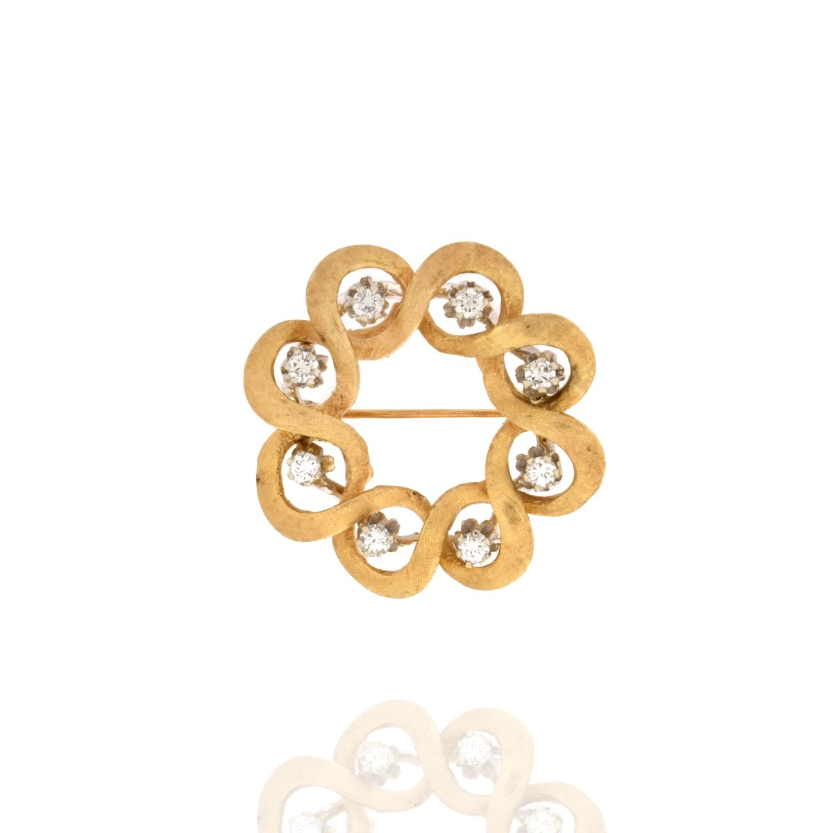 Diamond and 14K Brooch