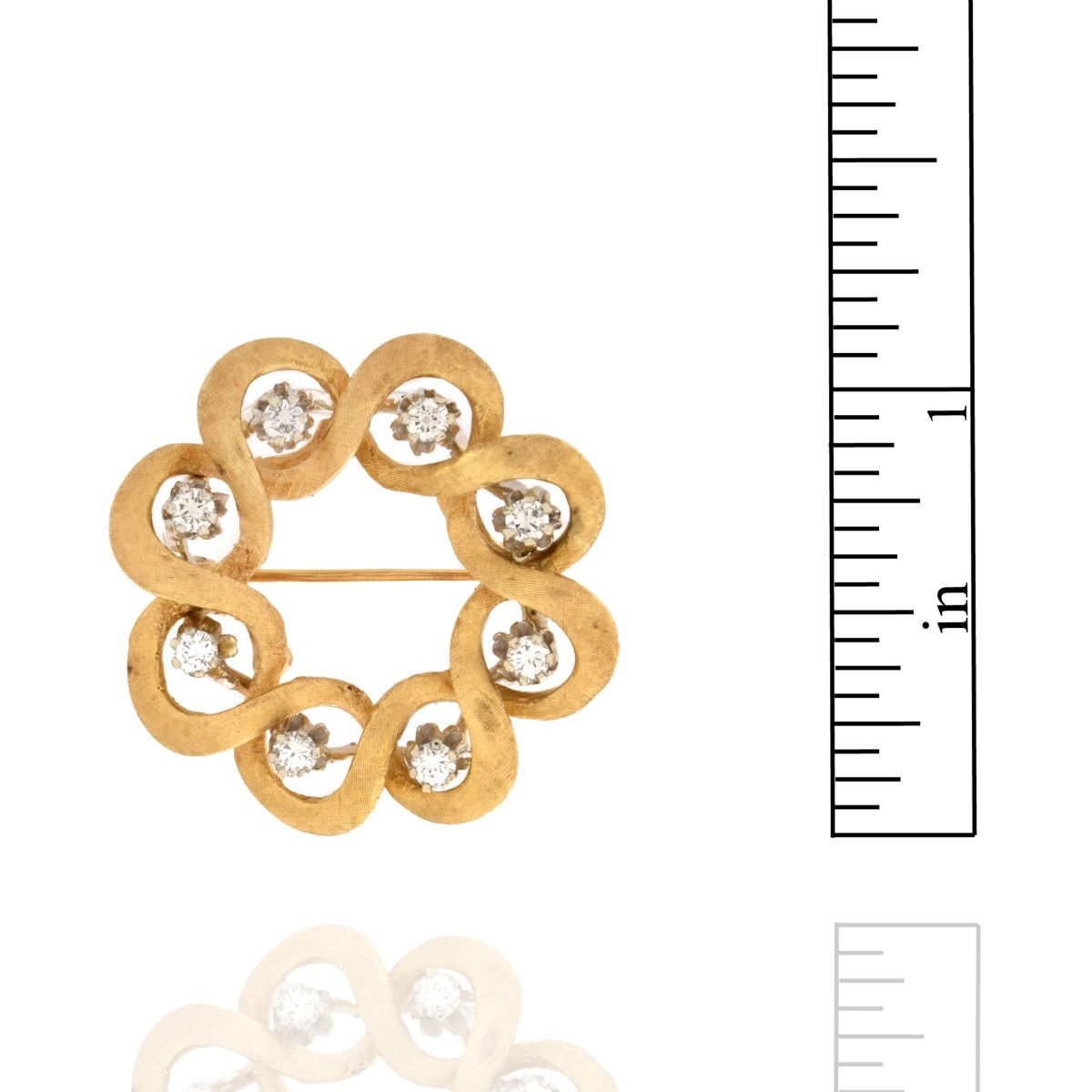 Diamond and 14K Brooch