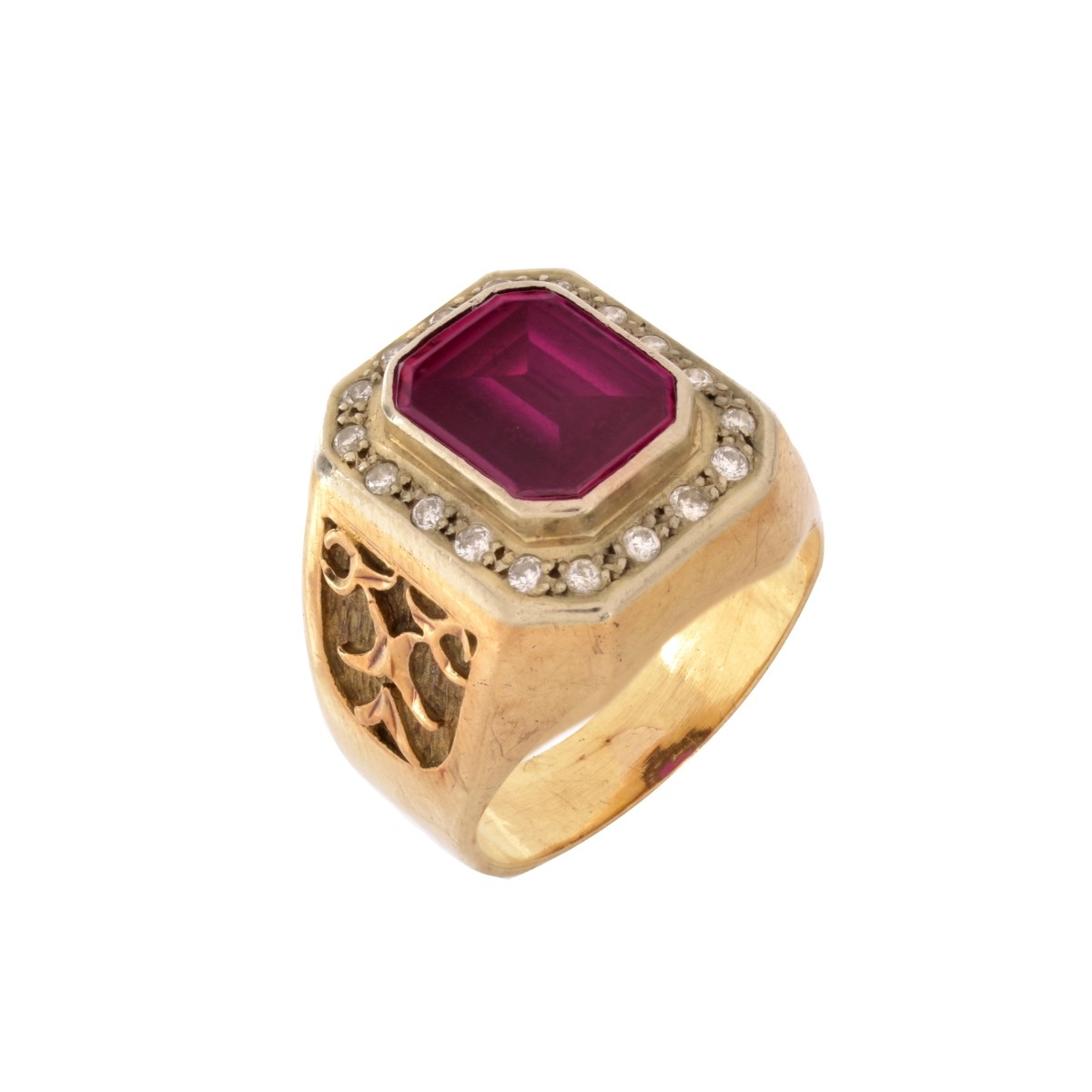 Ruby, Diamond and 14K Ring