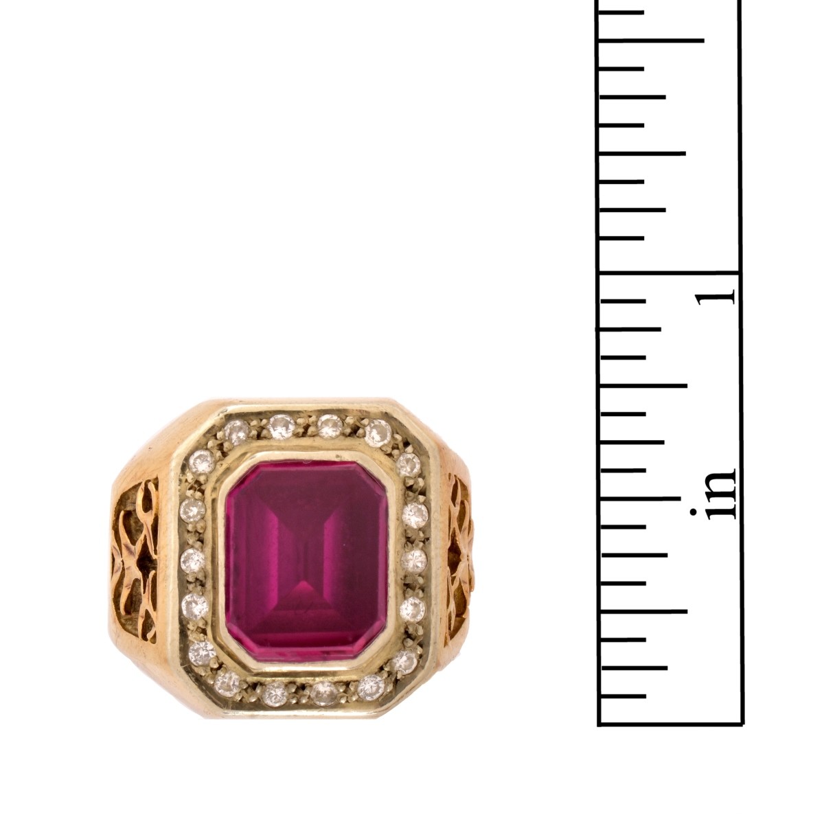 Ruby, Diamond and 14K Ring