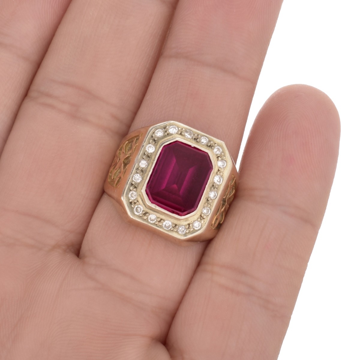 Ruby, Diamond and 14K Ring