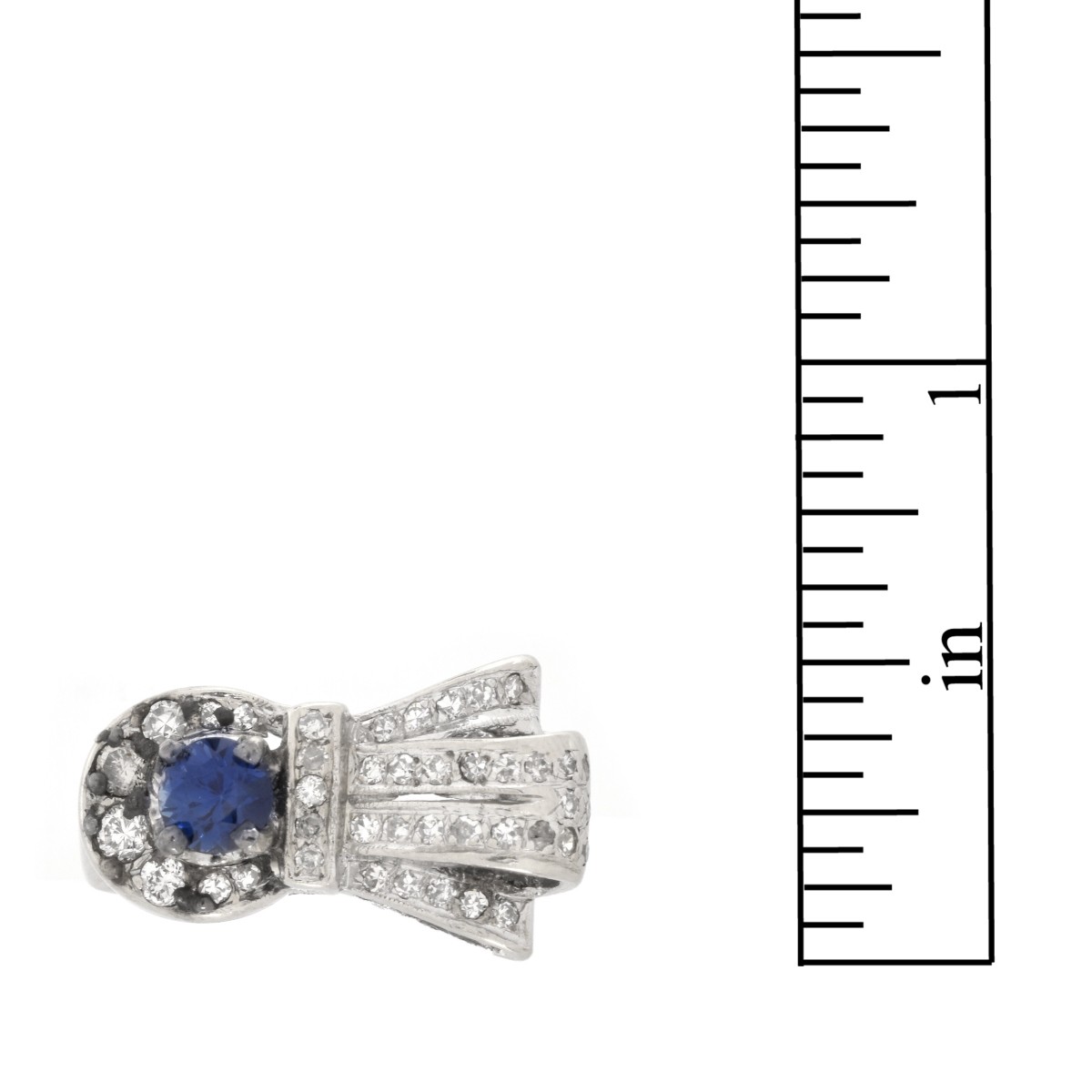 Sapphire, Diamond and 14K Ring