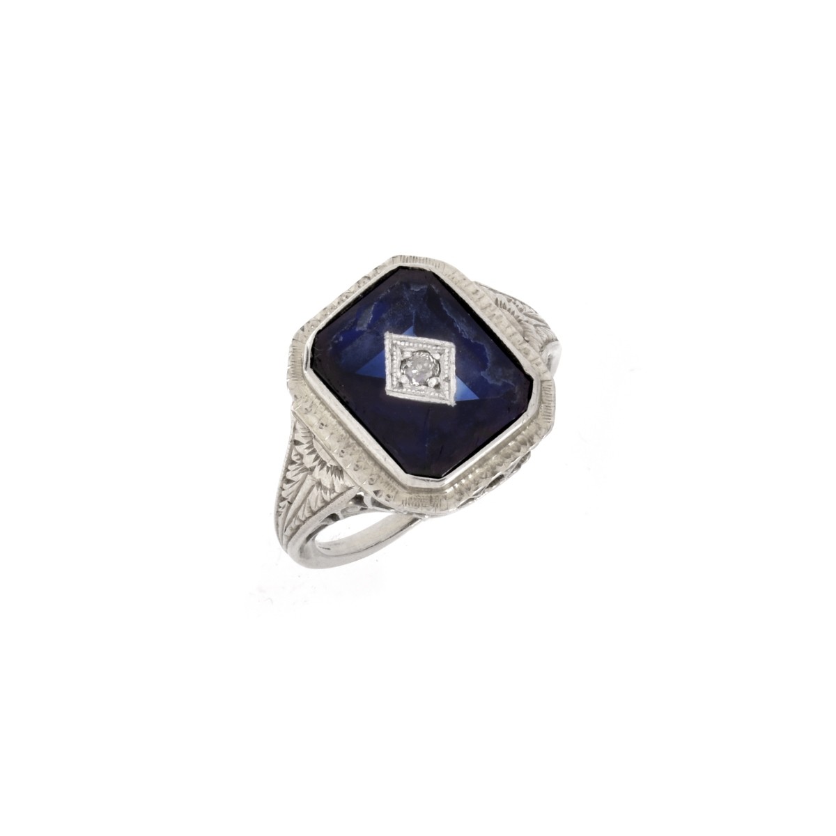 Diamond, Sapphire and 18K Ring