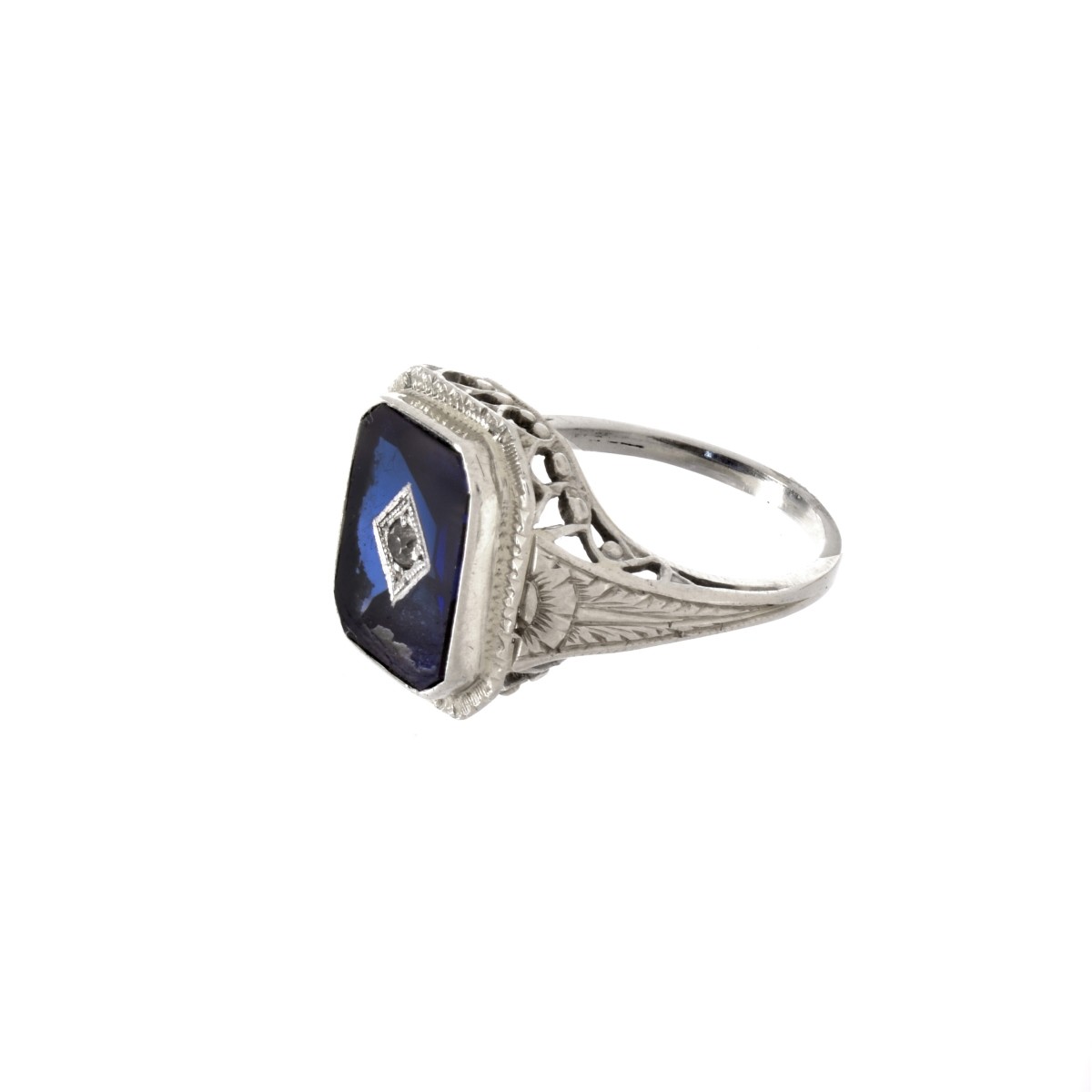 Diamond, Sapphire and 18K Ring