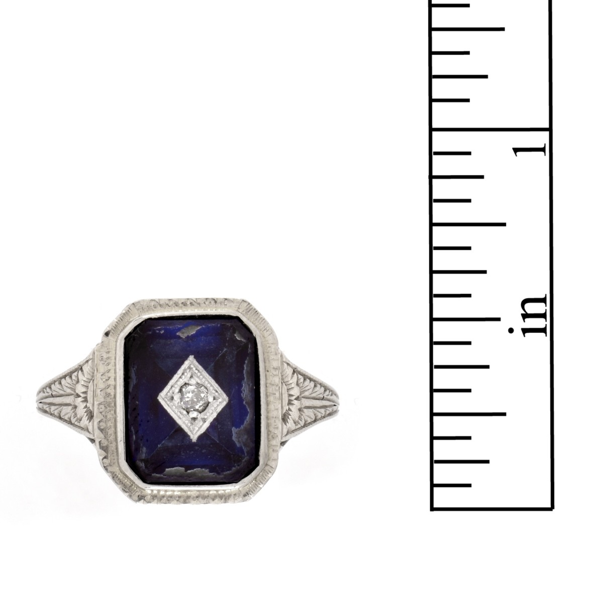 Diamond, Sapphire and 18K Ring