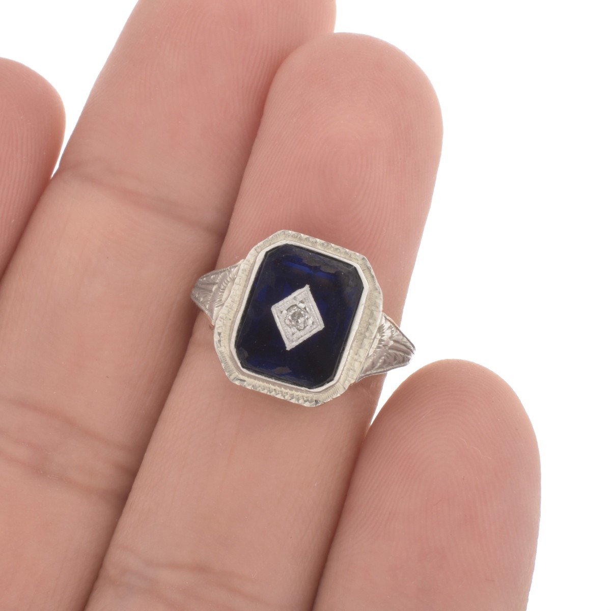 Diamond, Sapphire and 18K Ring