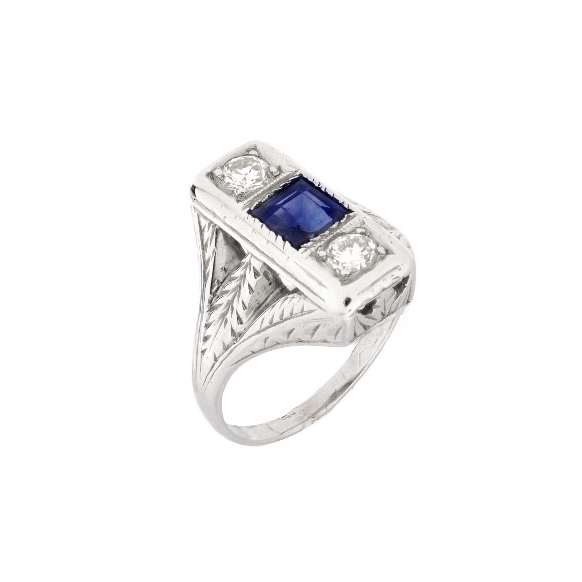 Diamond, Sapphire and 18K Ring