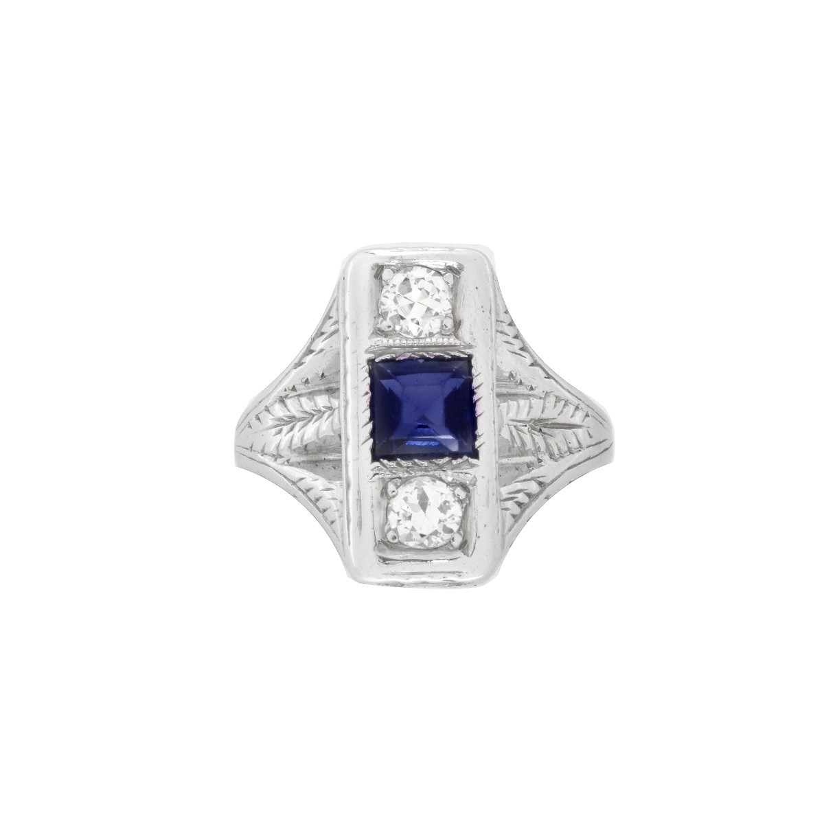 Diamond, Sapphire and 18K Ring