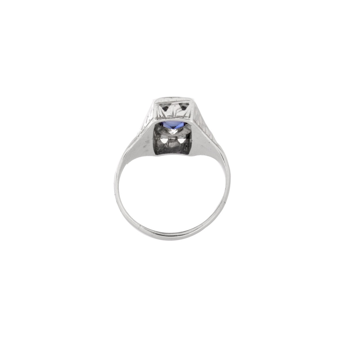 Diamond, Sapphire and 18K Ring