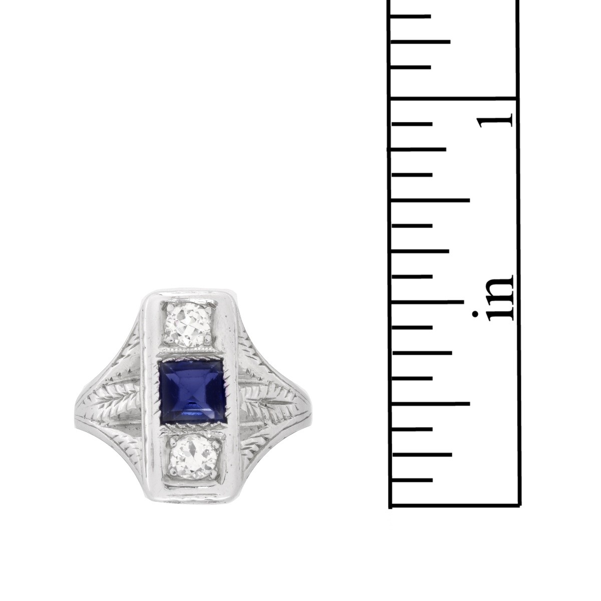 Diamond, Sapphire and 18K Ring