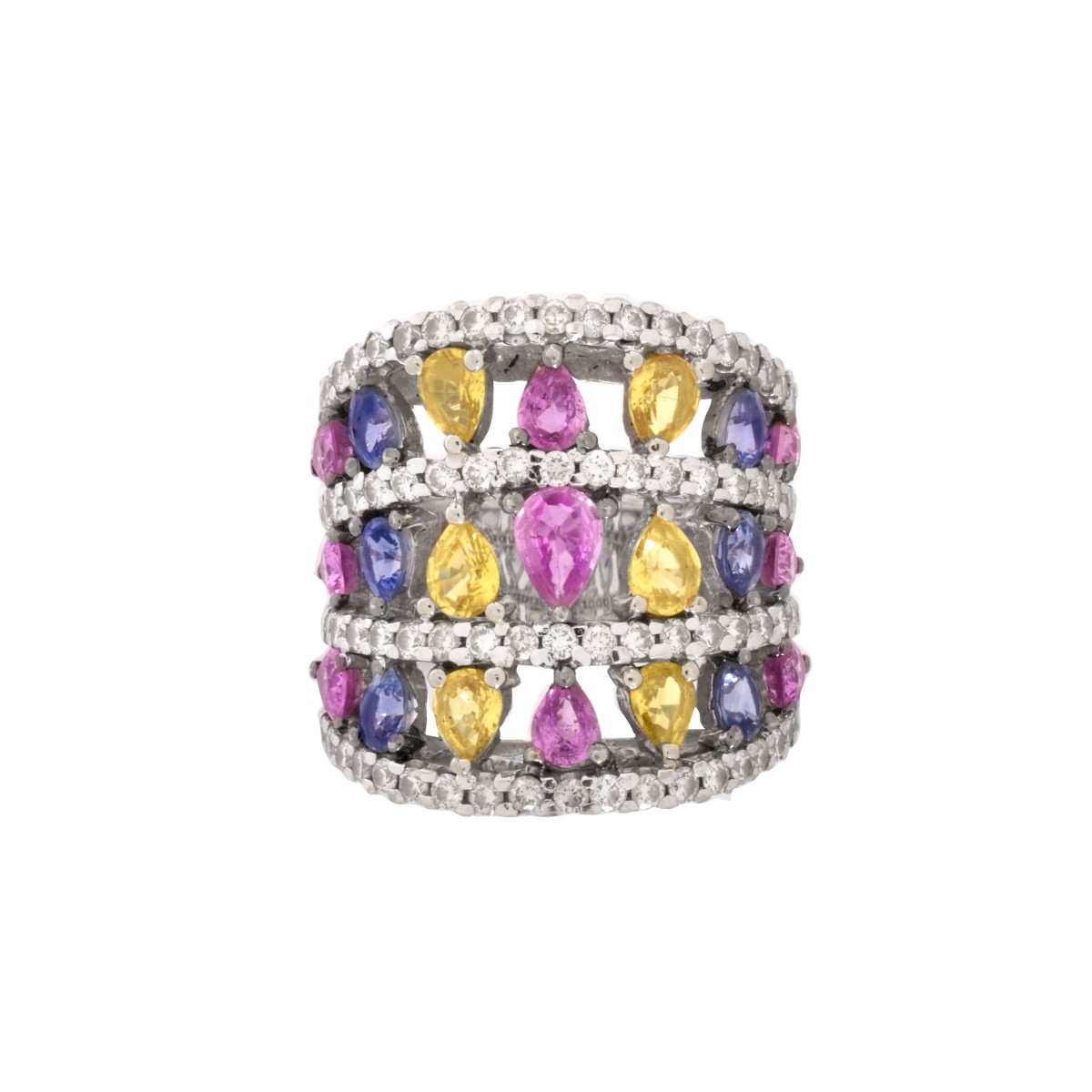 Sapphire, Diamond and 18K Ring