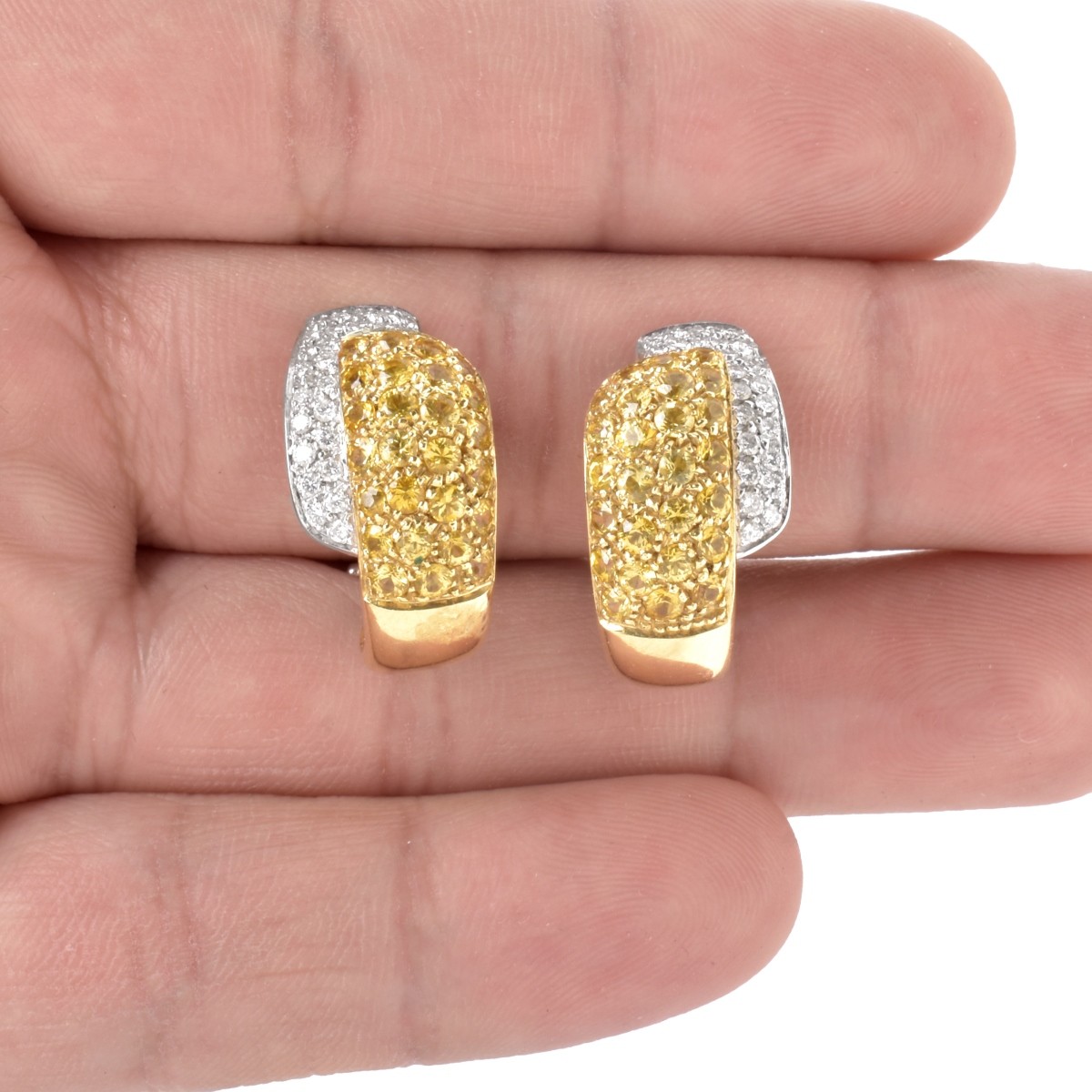 Sapphire, Diamond and 18K Earrings