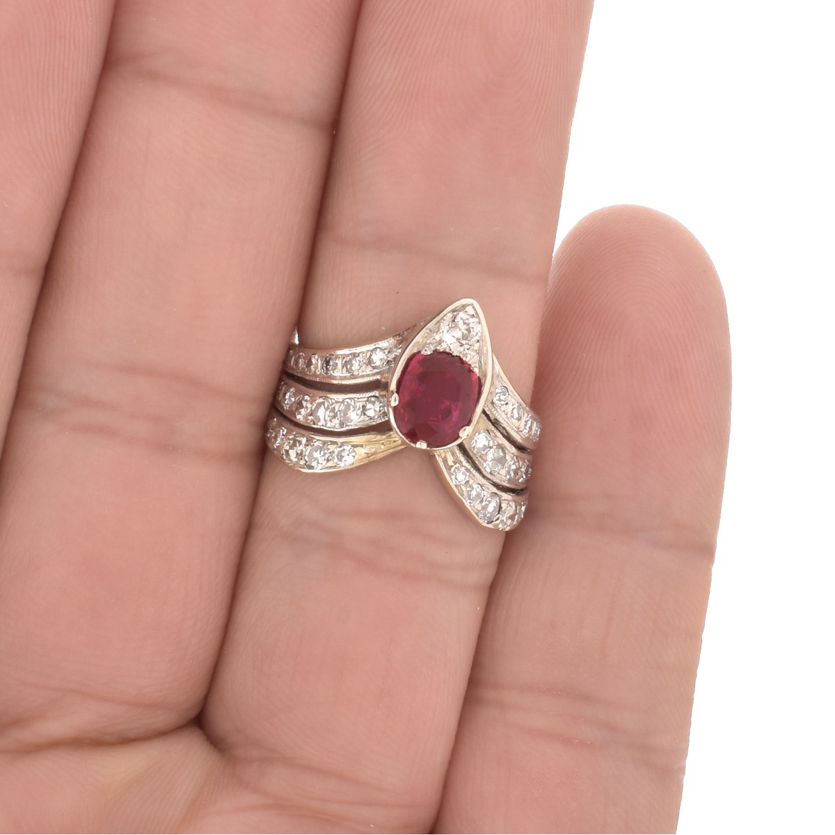 Ruby, Diamond and 14K Ring