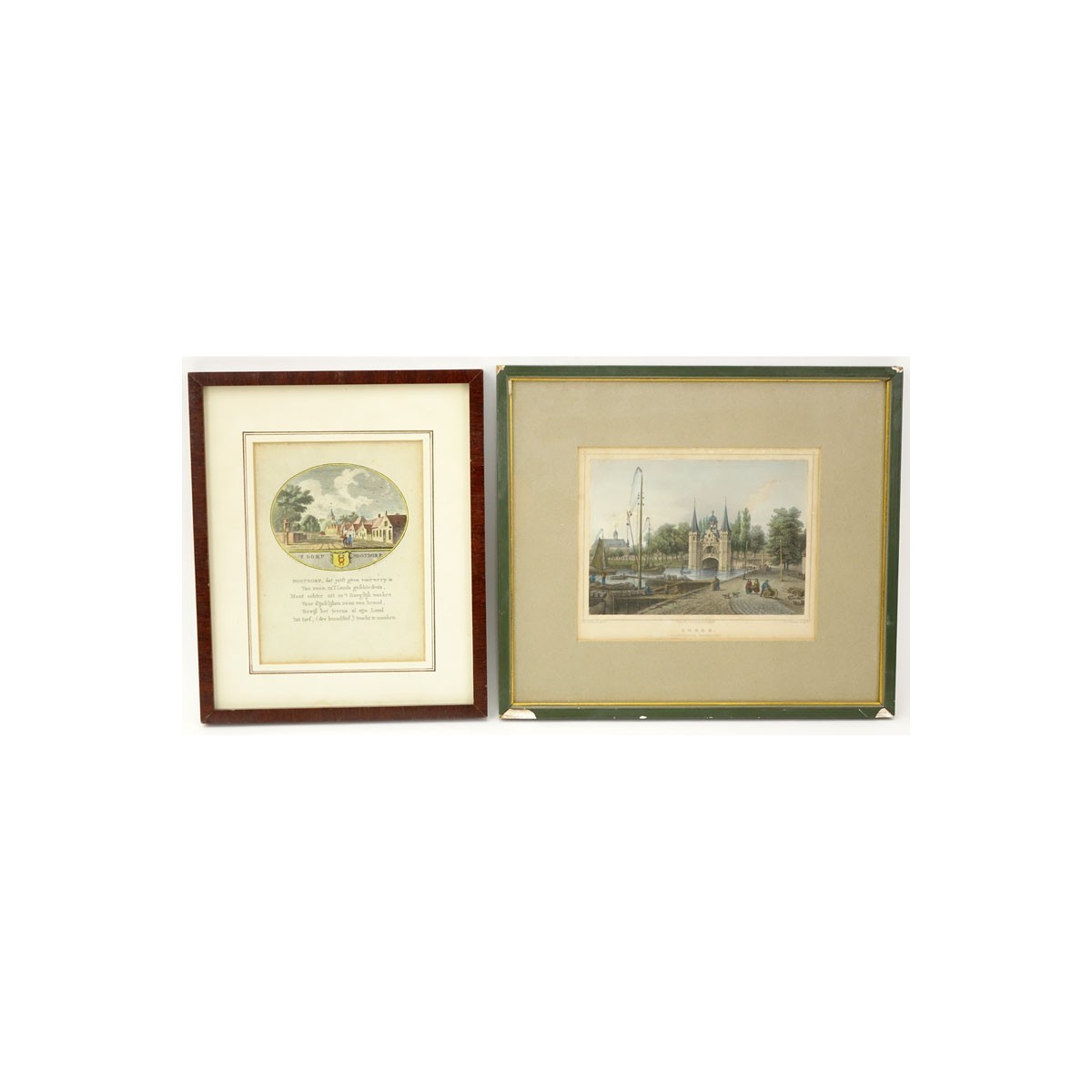 Two (2) Antique Engravings View of Nootdorp