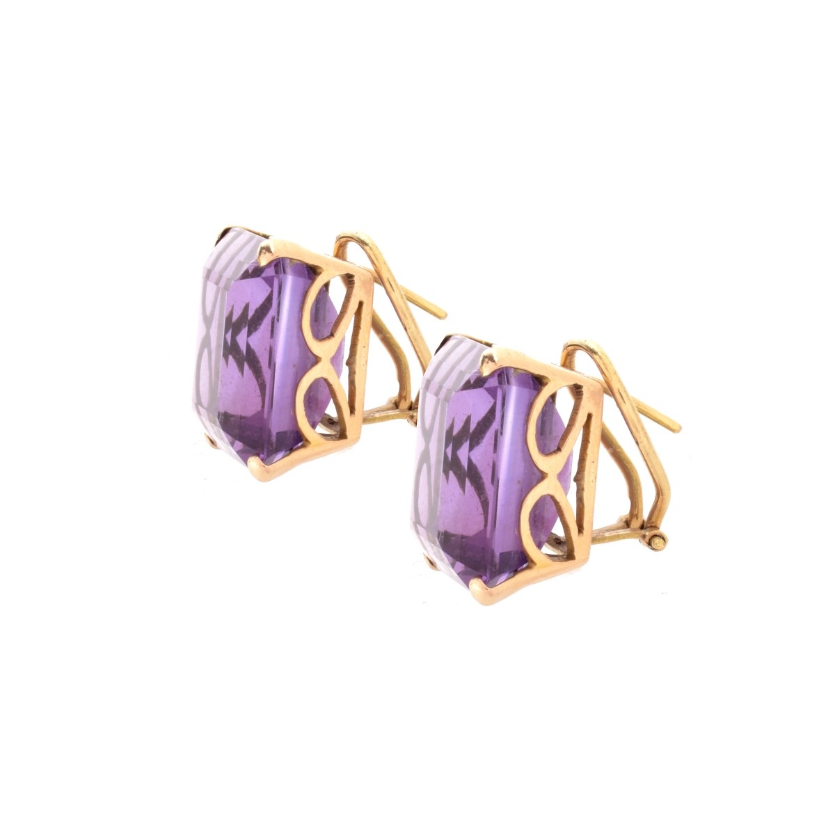 Amethyst and 14K Earrings