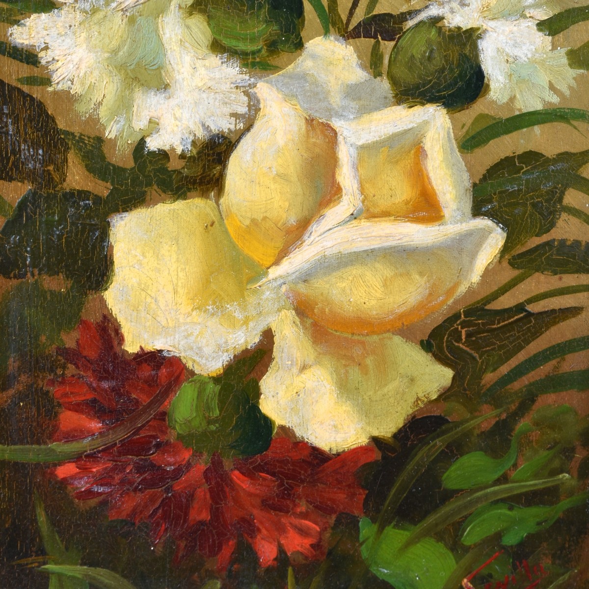 Sevilla Oil on Board Flower Still Life