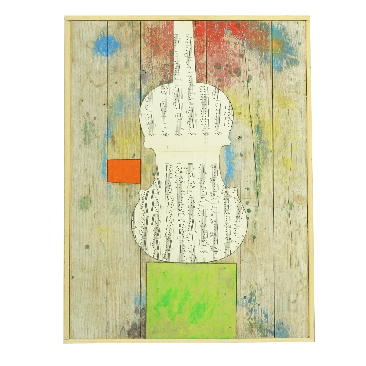 Italian Contemporary Collage Violin signed