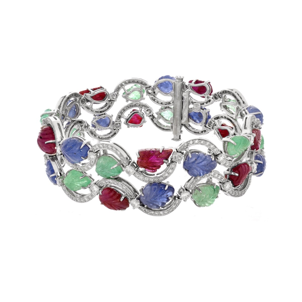 Gemstone, Diamond and 18K Bracelet