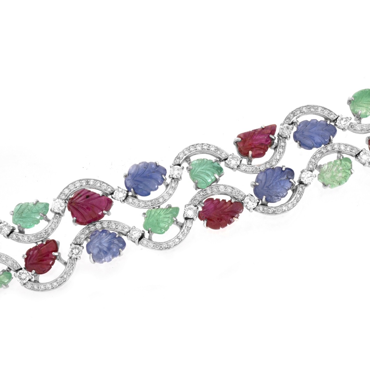 Gemstone, Diamond and 18K Bracelet