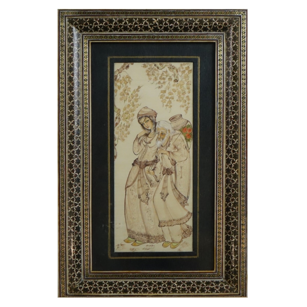 Antique Persian Figural Panel