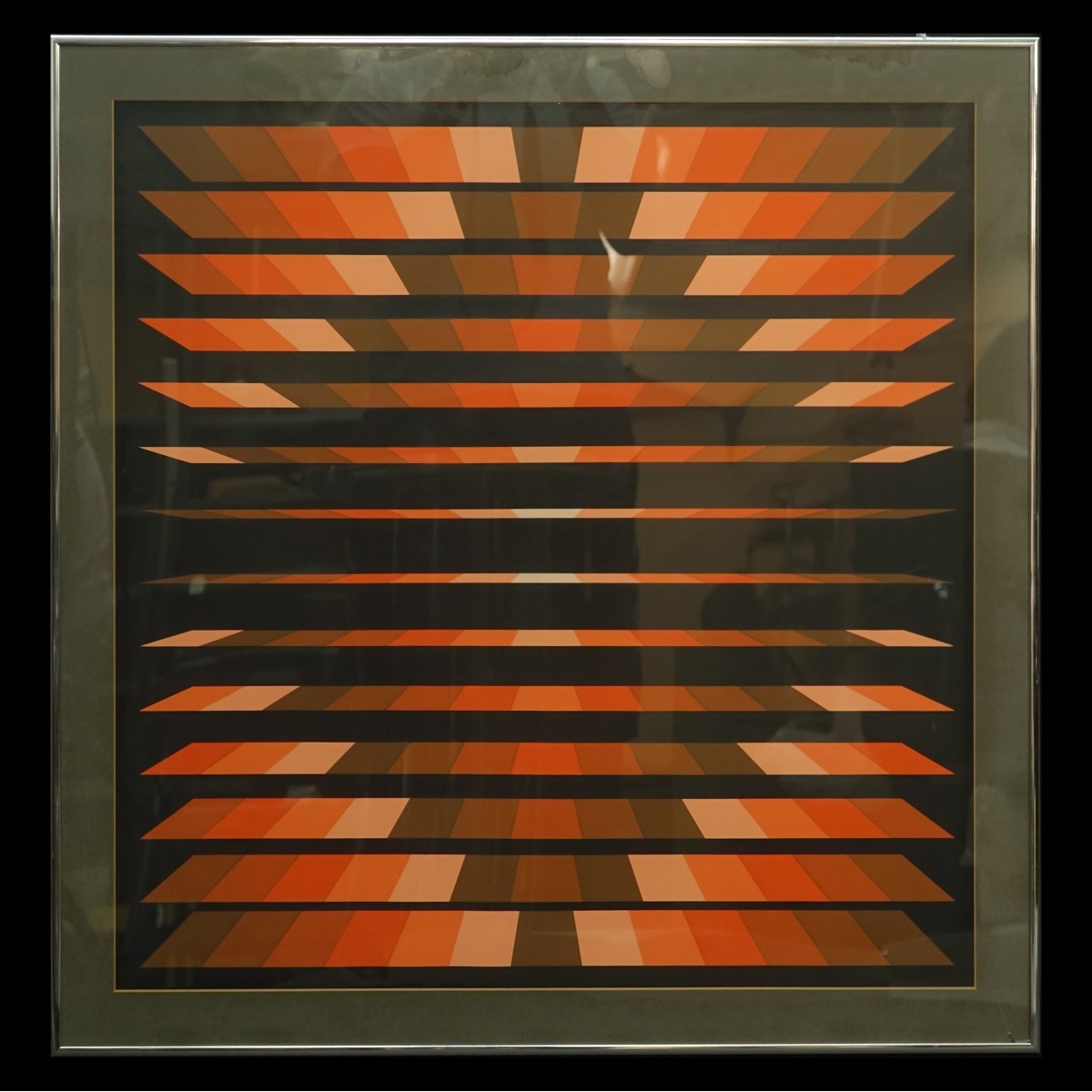 Style: Brian Halsey (b.1942) Geometric Silk Print