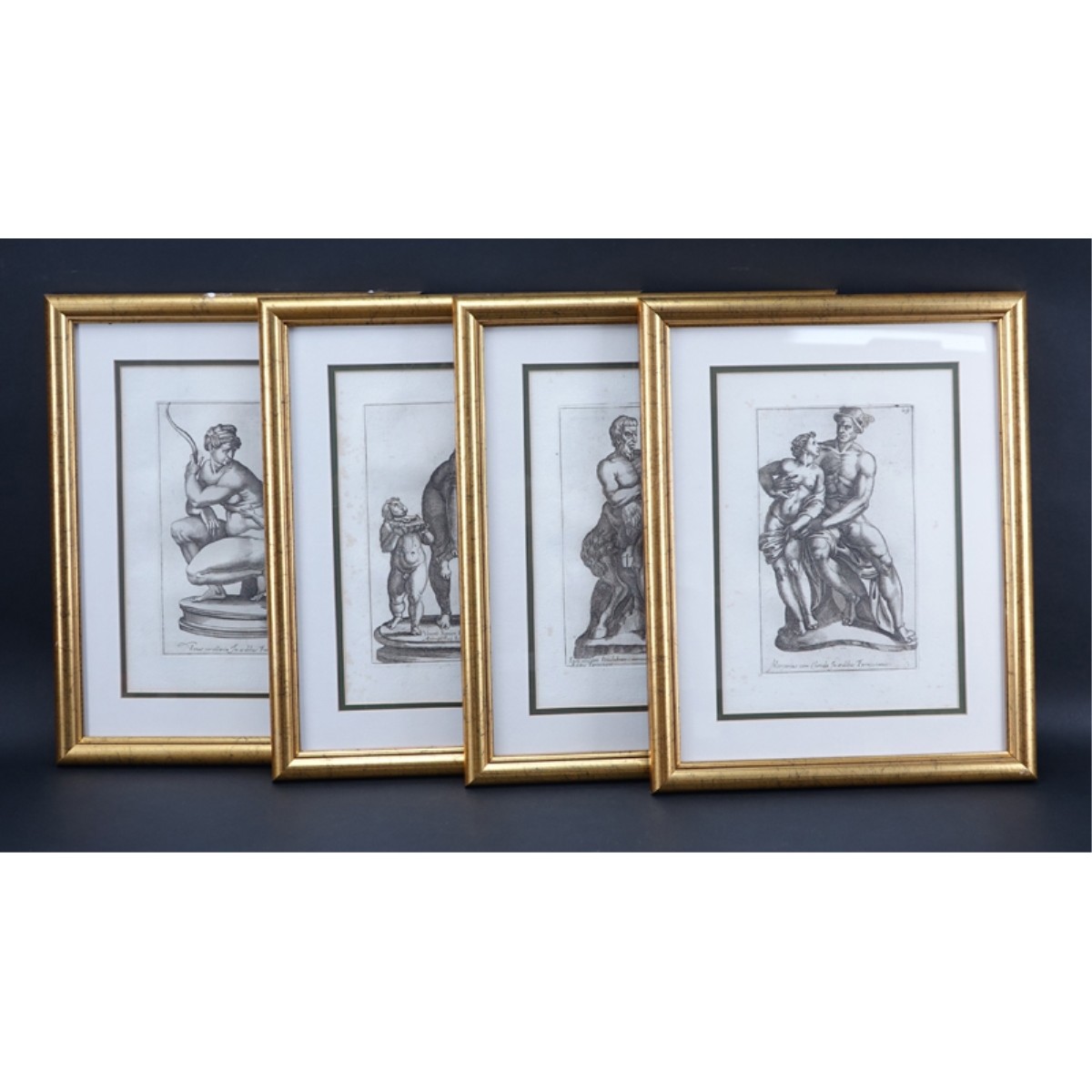 Set of Four (4) Antique Italian Etchings