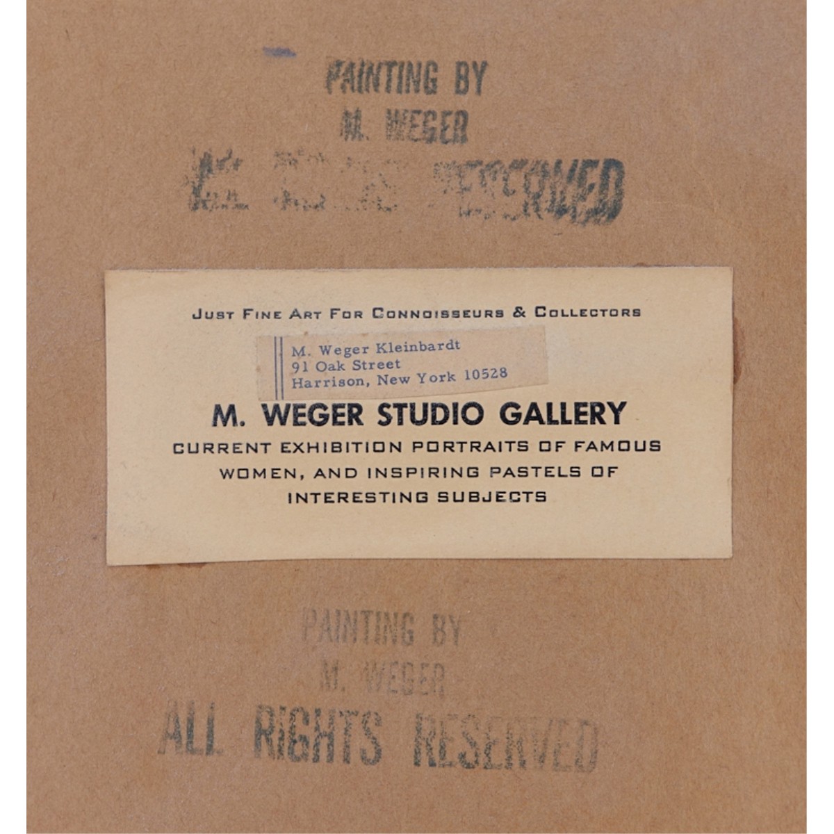 Marie Weger, American/Swiss (1882 - 1980) O/B