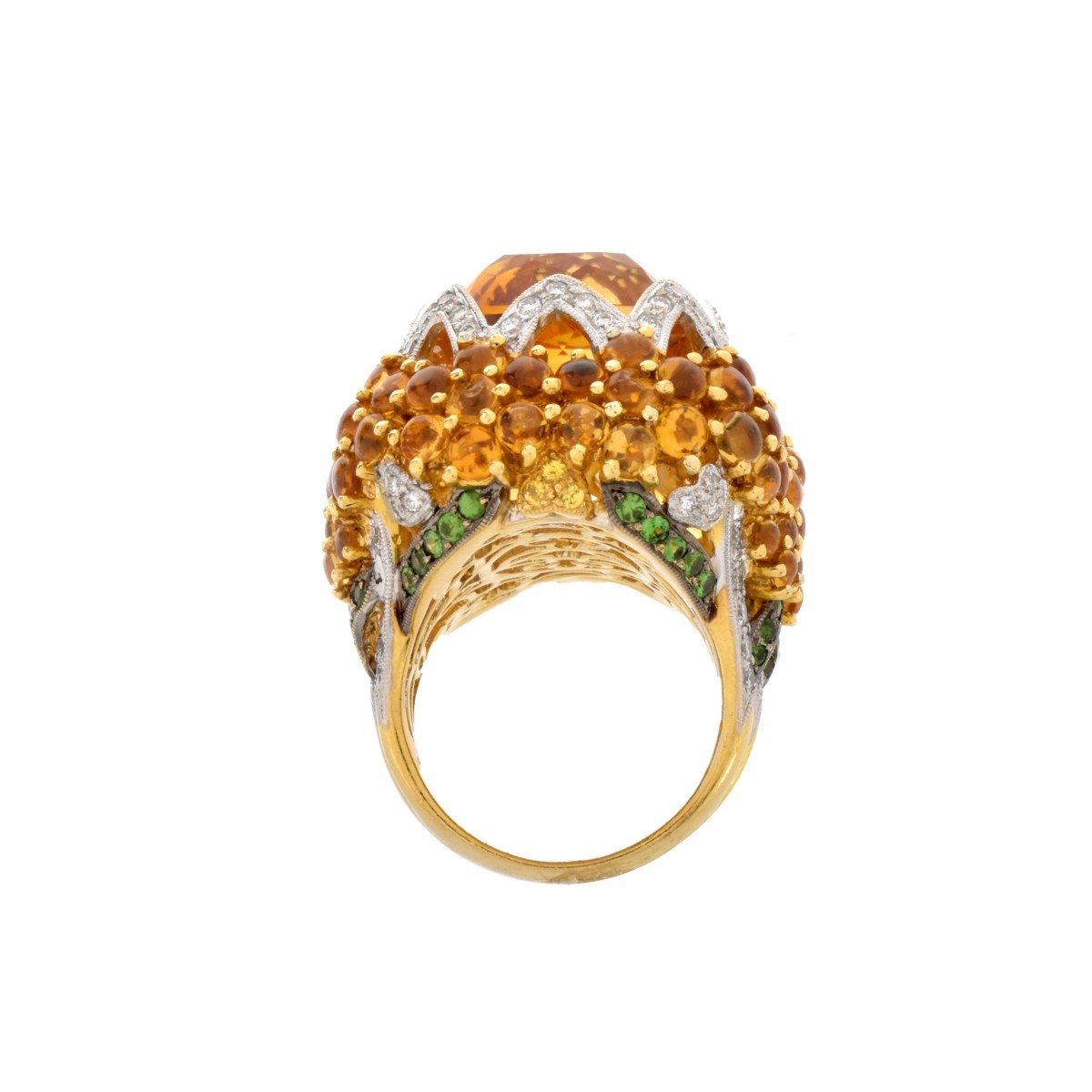 Topaz, Sapphires, Diamond and 18K Ring