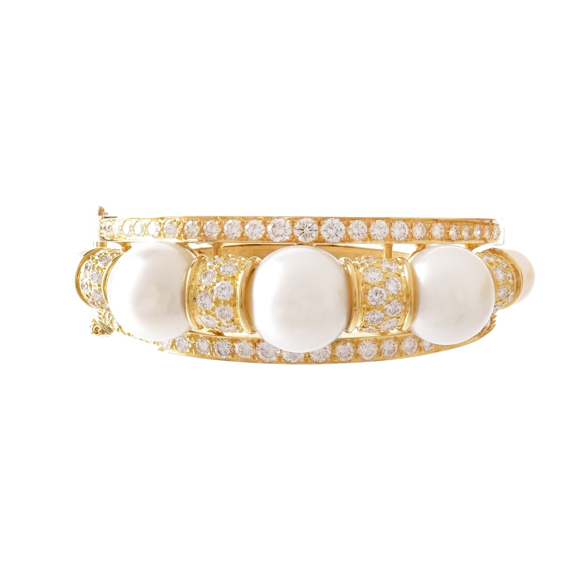 Diamond, Pearl and 14K Bracelet