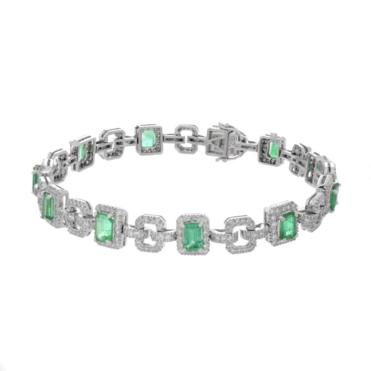 Emerald, Diamond and 18K Bracelet