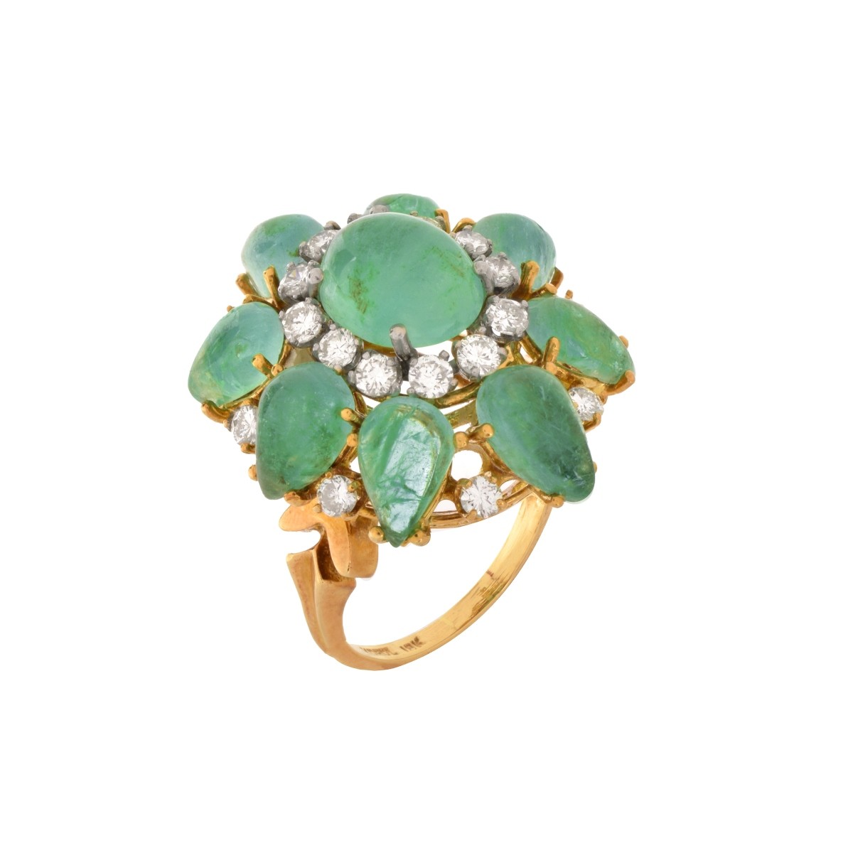 Emerald, Diamond and 18K Ring