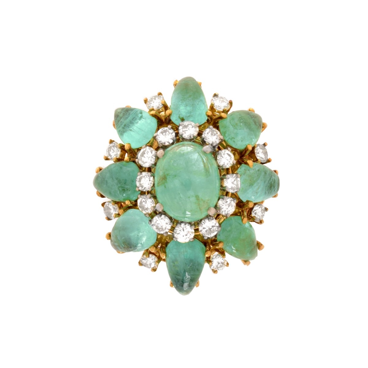 Emerald, Diamond and 18K Ring