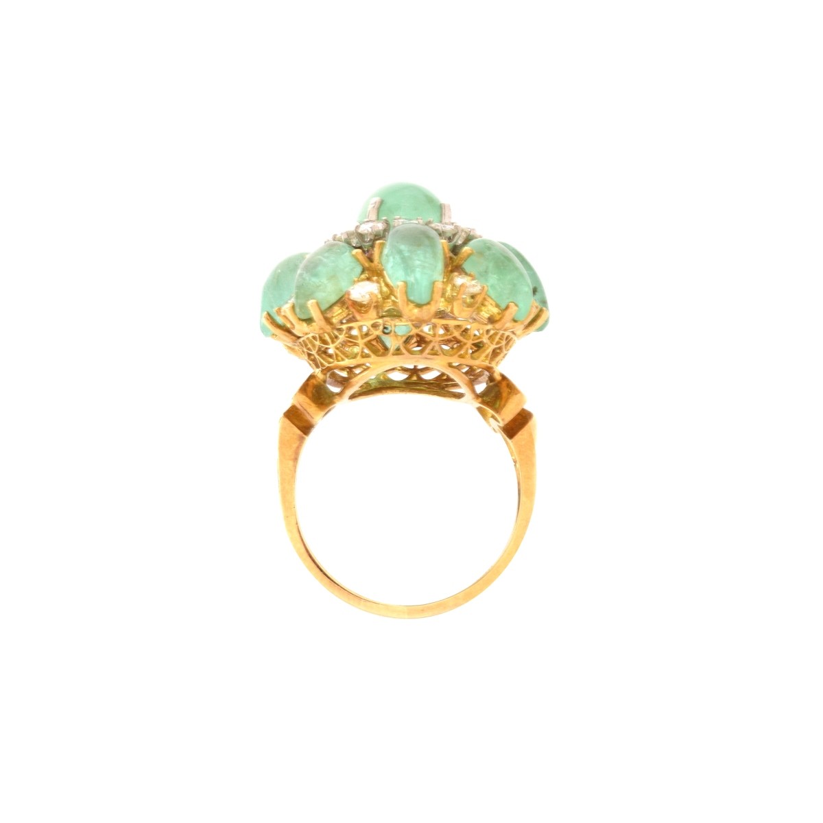 Emerald, Diamond and 18K Ring