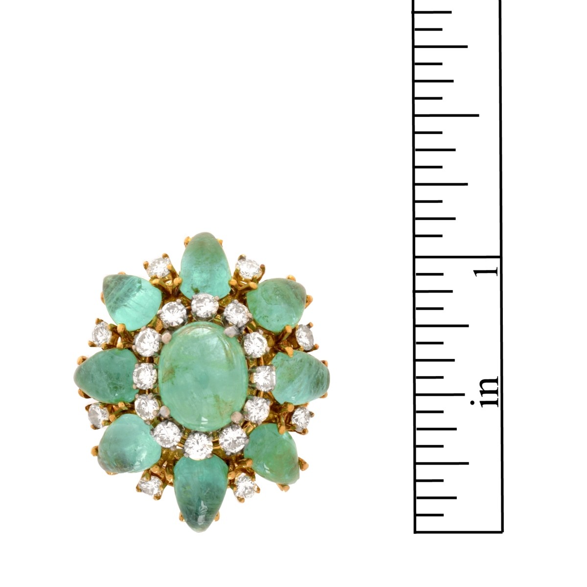 Emerald, Diamond and 18K Ring