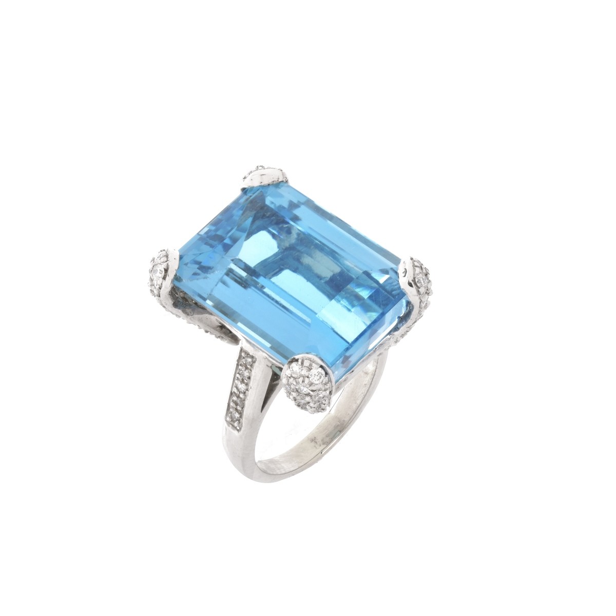 Topaz, Diamond and 18K Ring