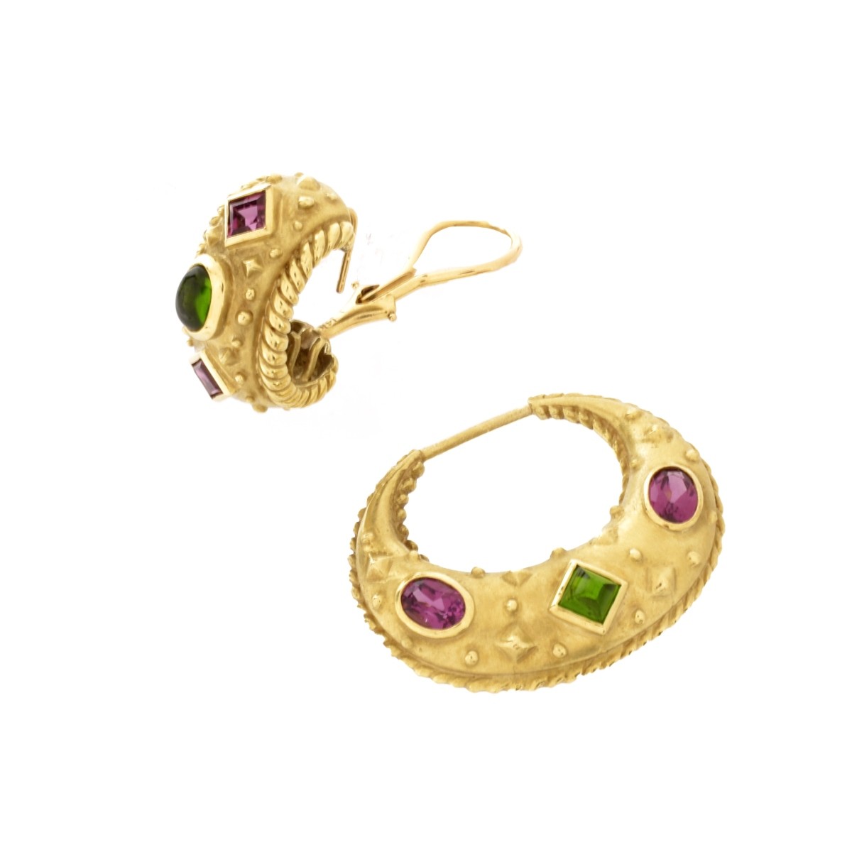 Gemstone and 14K Earrings