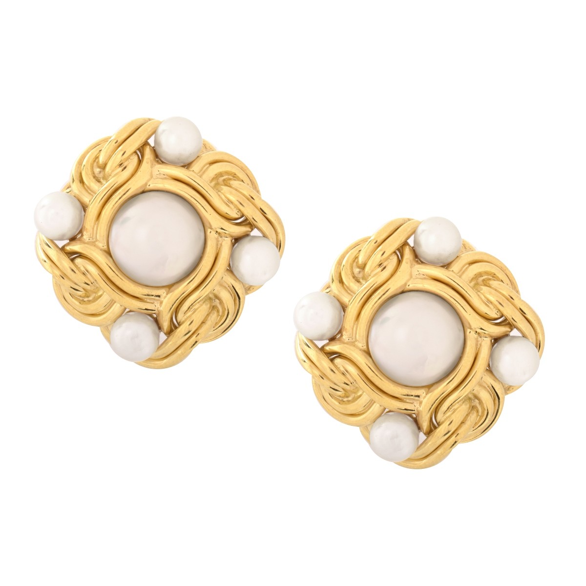 Pearl and 18K Earrings