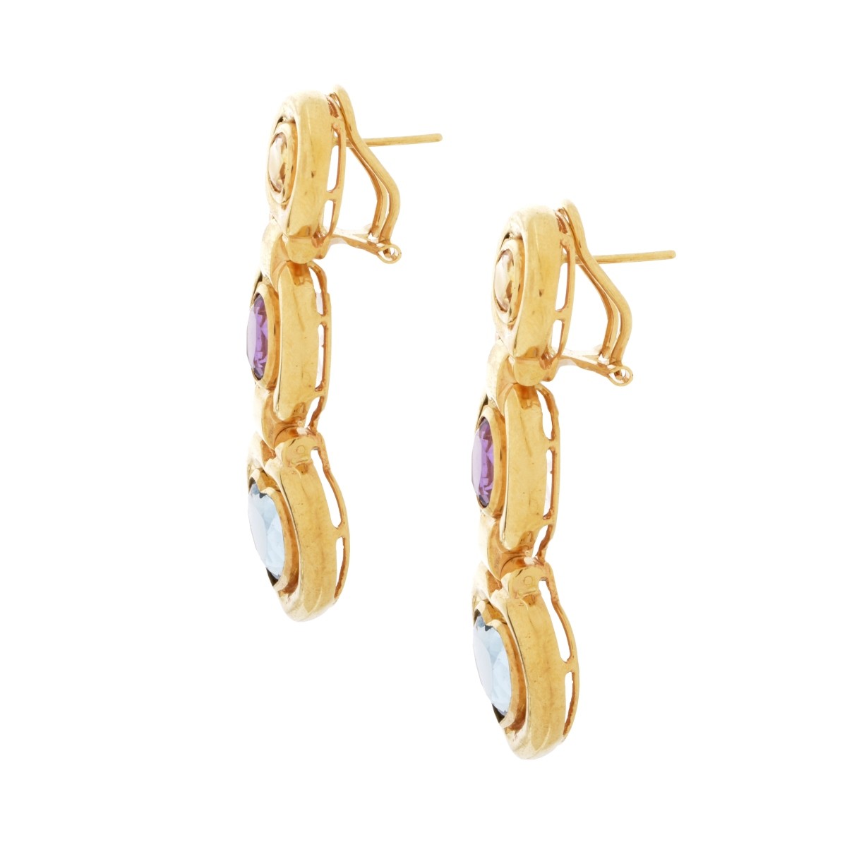 Gemstone and 18K Earrings