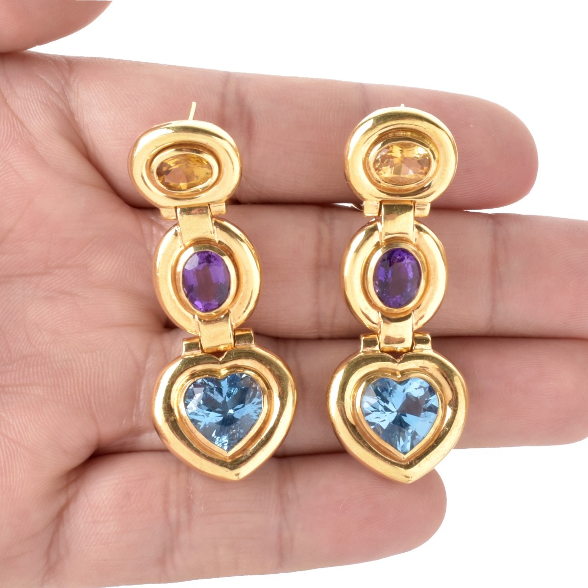 Gemstone and 18K Earrings