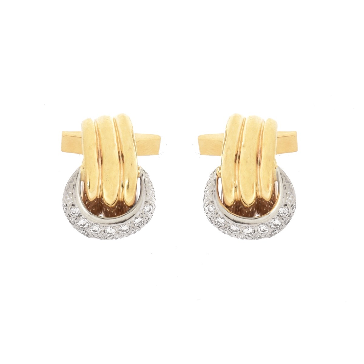 Diamond and 14K Cufflinks