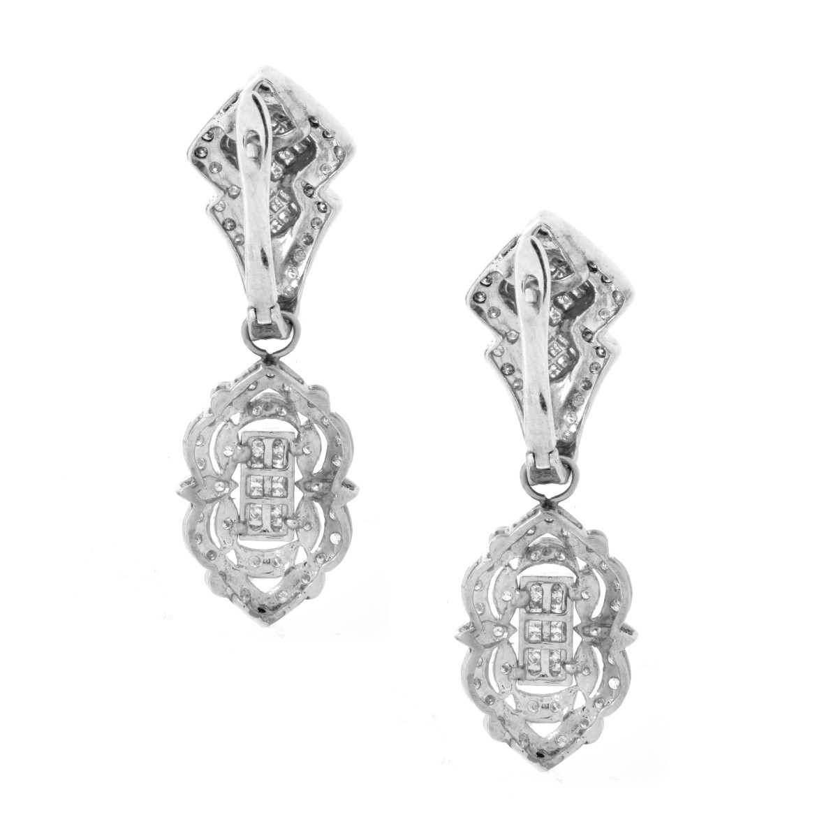 Diamond and 14K Pendant Earrings