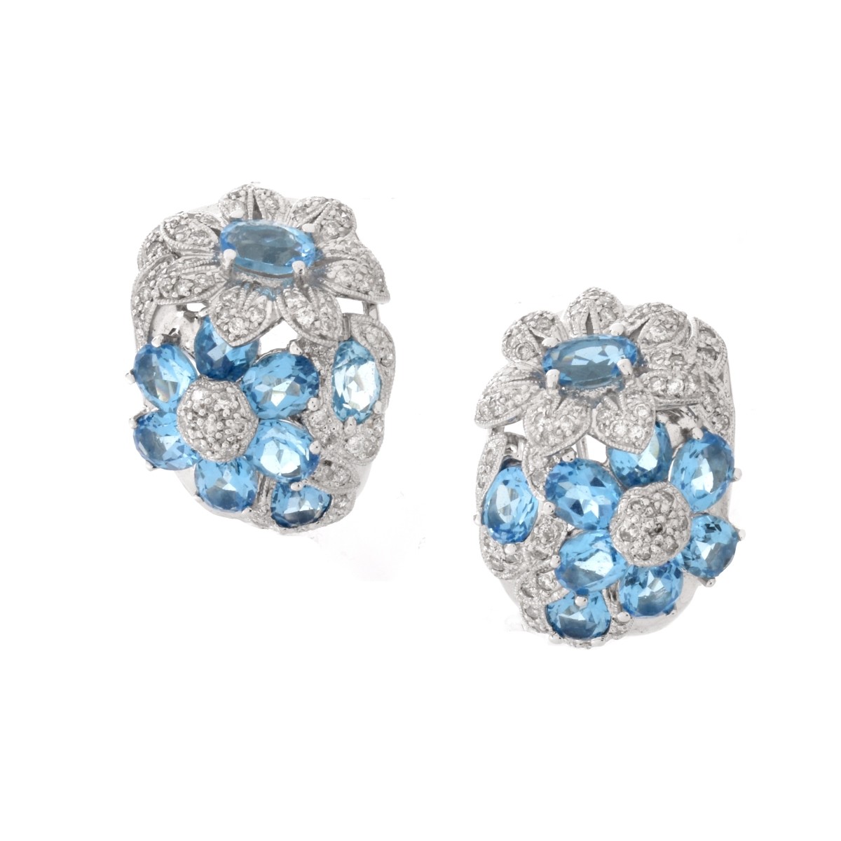 Topaz, Diamond and 14K Earrings.