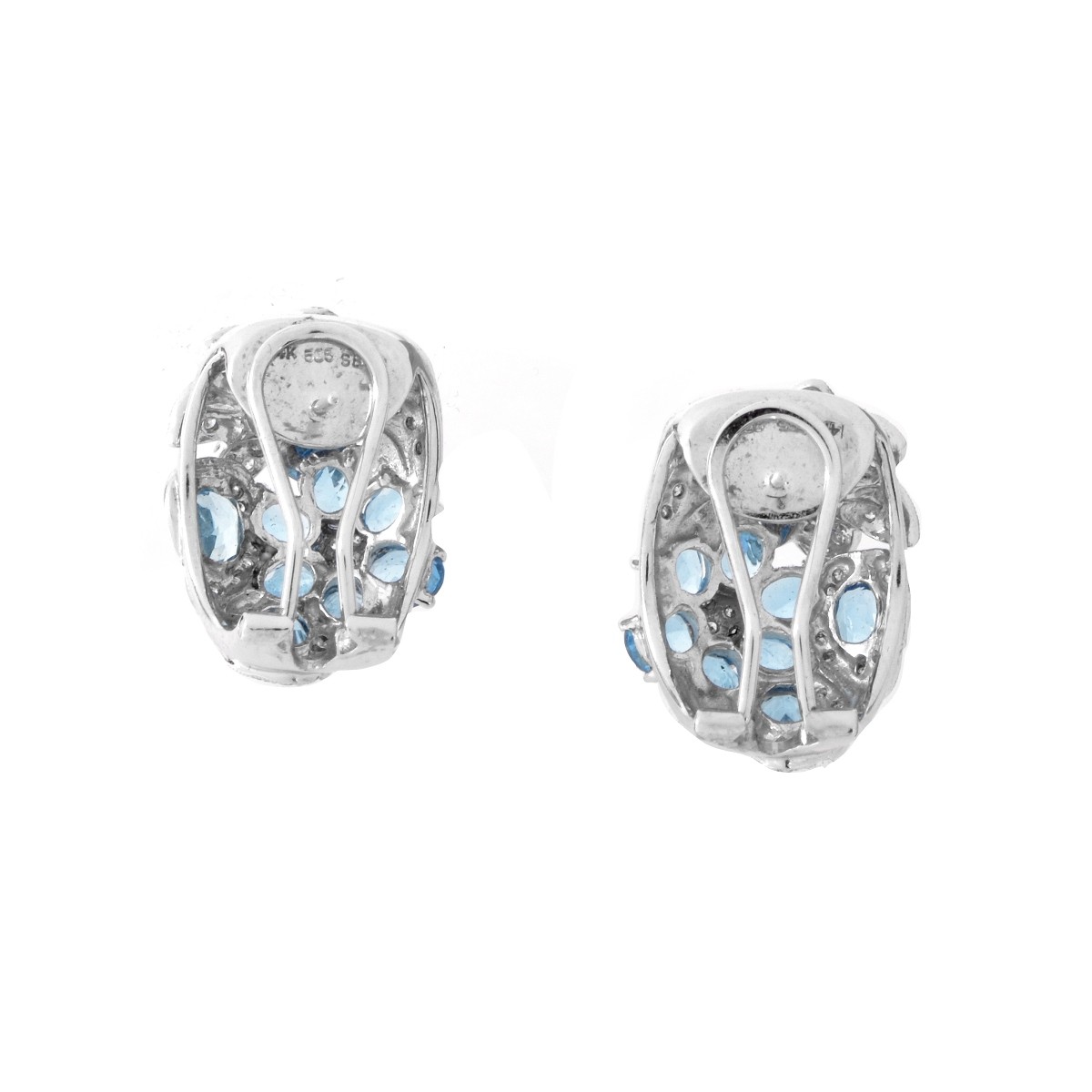 Topaz, Diamond and 14K Earrings.